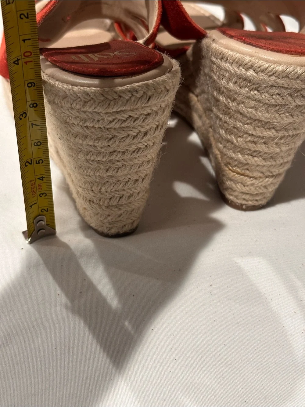 Söfft Women’s Coral Color Suede Espadrille Wedge Sandals Ankle Strap Size 9.5M